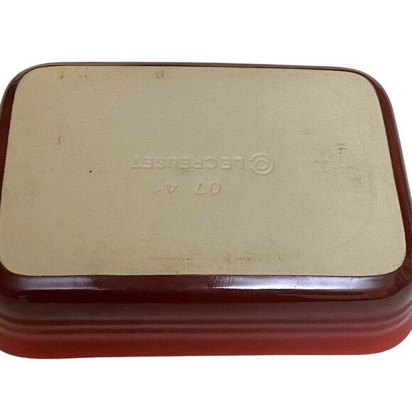 Le Creuset Stonewear Red Enamel Rectangular Baking Dish Small 7x5 - Picture 5 of 10